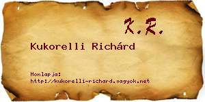 Kukorelli Richárd névjegykártya